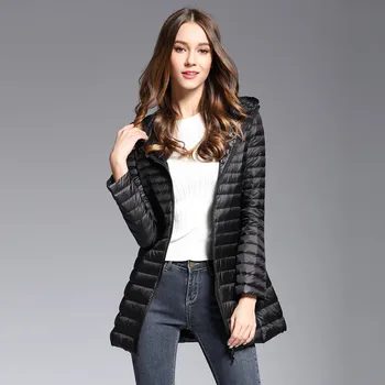 

New Fashion Hooded Womens Coat Jackets Long Down Jacket Winter Jackets Slim Long Sleeve Overcoat Clothing Tops Coat #115