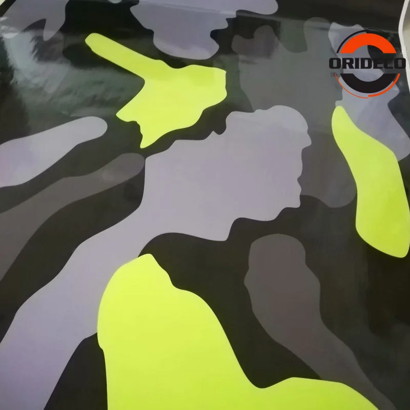 fluorescent green gray camo vinyl sticker 7