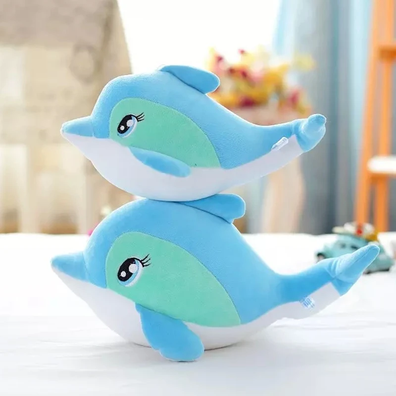Blue Кукла дельфин, милая креативная и теплая игрушка для мамы и ребенка, модная Подушка, детский подарок, подушка, чистый белый подарок - Цвет: Blue
