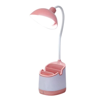 

Rechargeable Led Table Lamp Touch-Dimmable Desk Lamp Eye Protection Reading Light for Kid with Phone Hoder Pen Holder