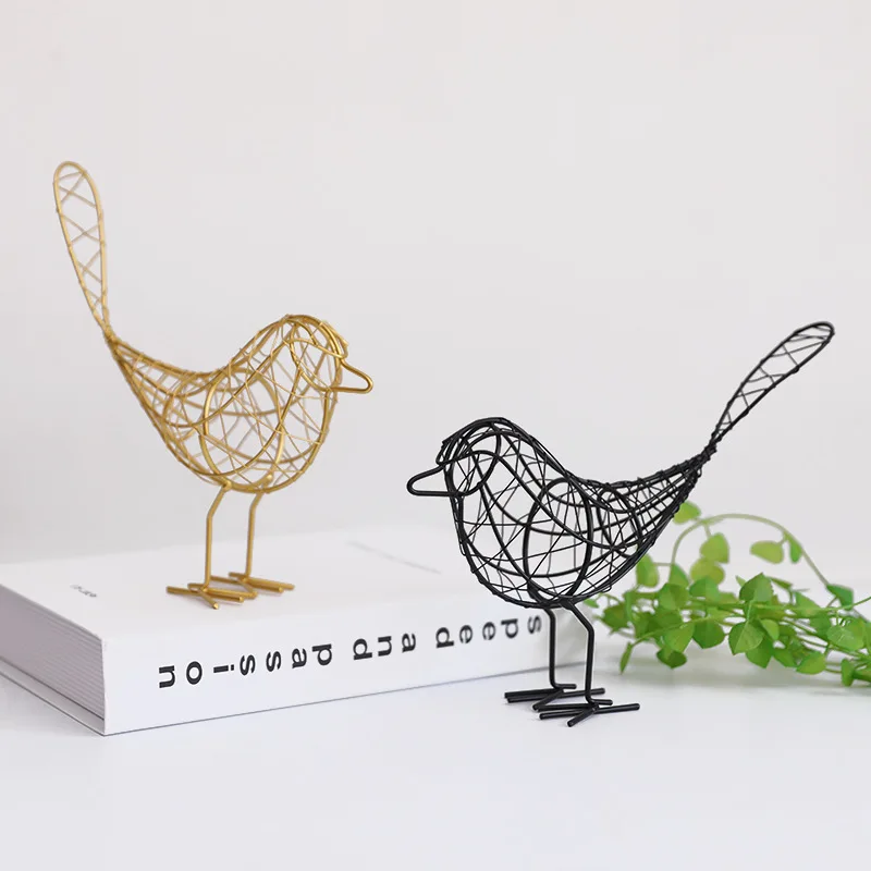 

Home Decor Decorative Birds Creative Gift Iron Nordic figurines Decor Decoration Living Room Accessories For Kawaii Accessories
