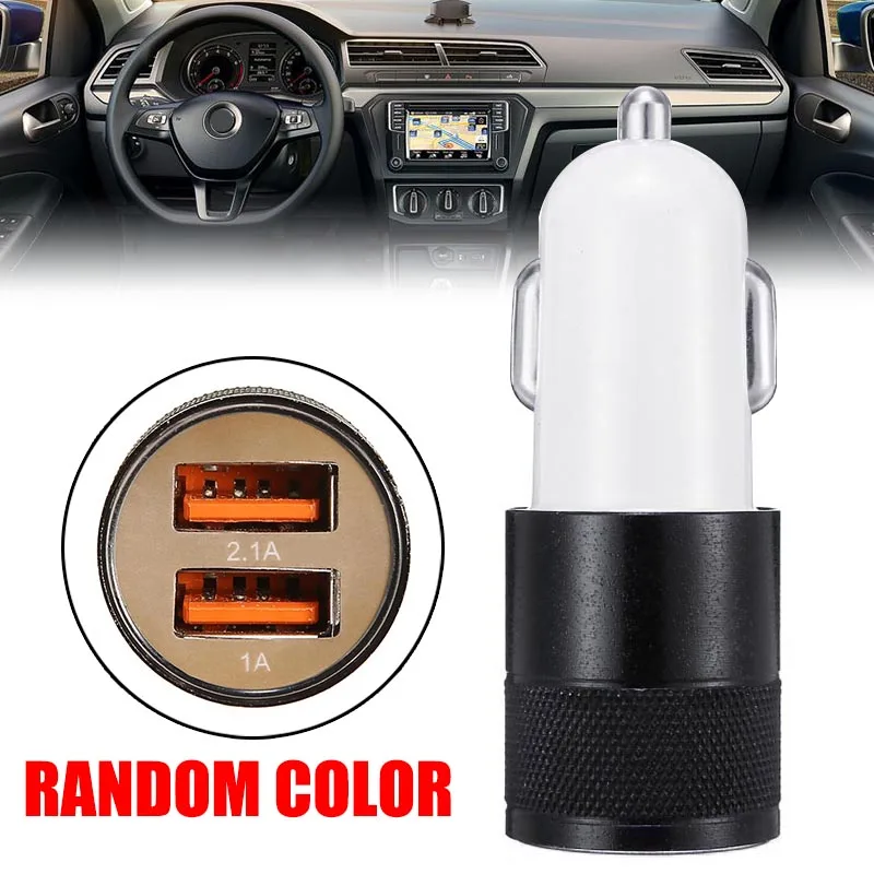 New Arrival Car Charger 12V 5V 2.1A Mini Dual 2 Twin Port Universal USB Plug In Car Lighter Socket Adapter