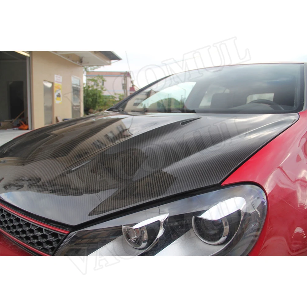 Car Carbon Fiber Front Engine Hood Air Vent Cover For Volkswagen Vw Golf 6 Vi Mk6 Gti R20 2010