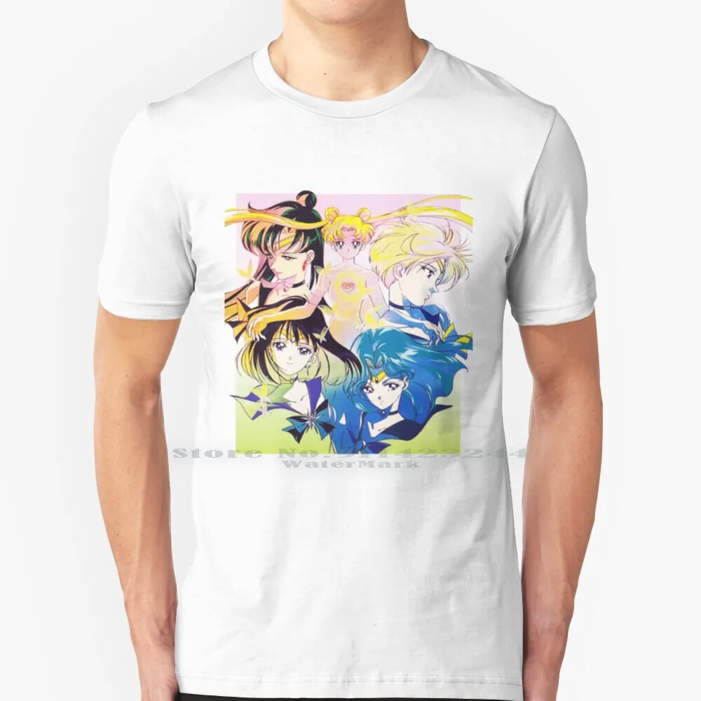 Guardians Of The Princess T Shirt 100% Puro Cotone Sailor Pluto Sailor Saturn Sailor Uranus Sailor Neptune Manga Creative