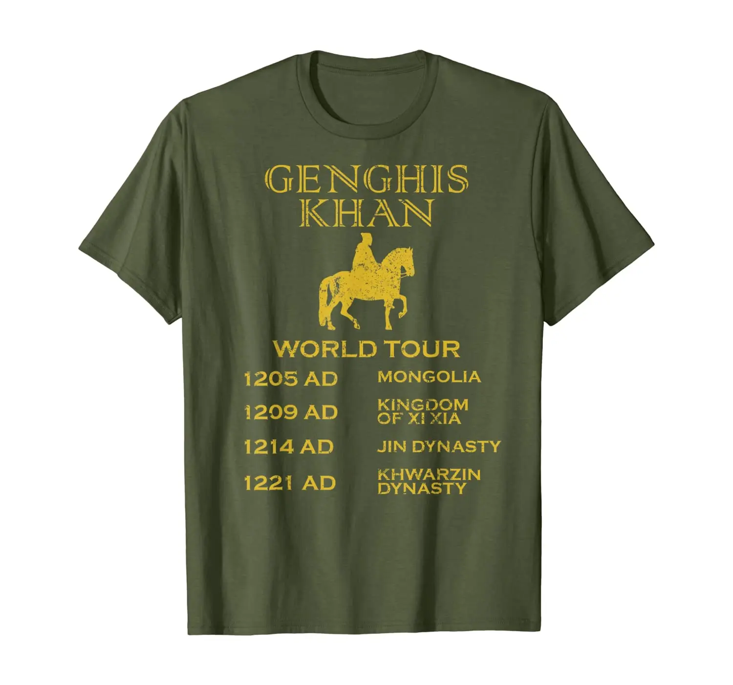 Genghis Khan World Tour Shirt Historic Mongol TShirt Gift | Мужская одежда