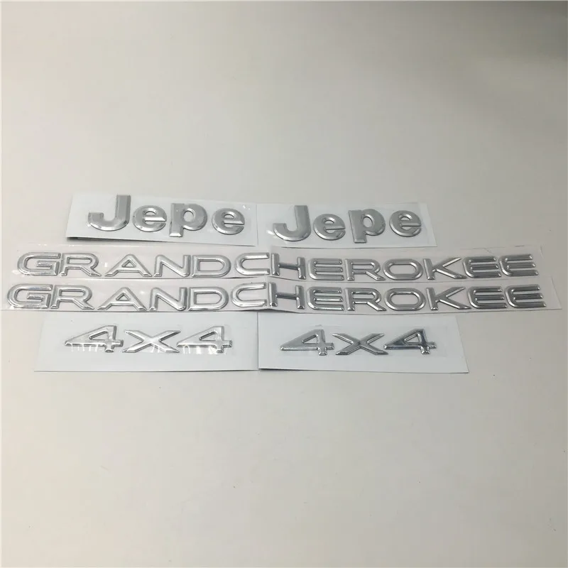 

6pcs/set For Jeep Grand Cherokee 4x4 Car Rear Trunk Side Fender Emblem Logo Nameplate Stickers