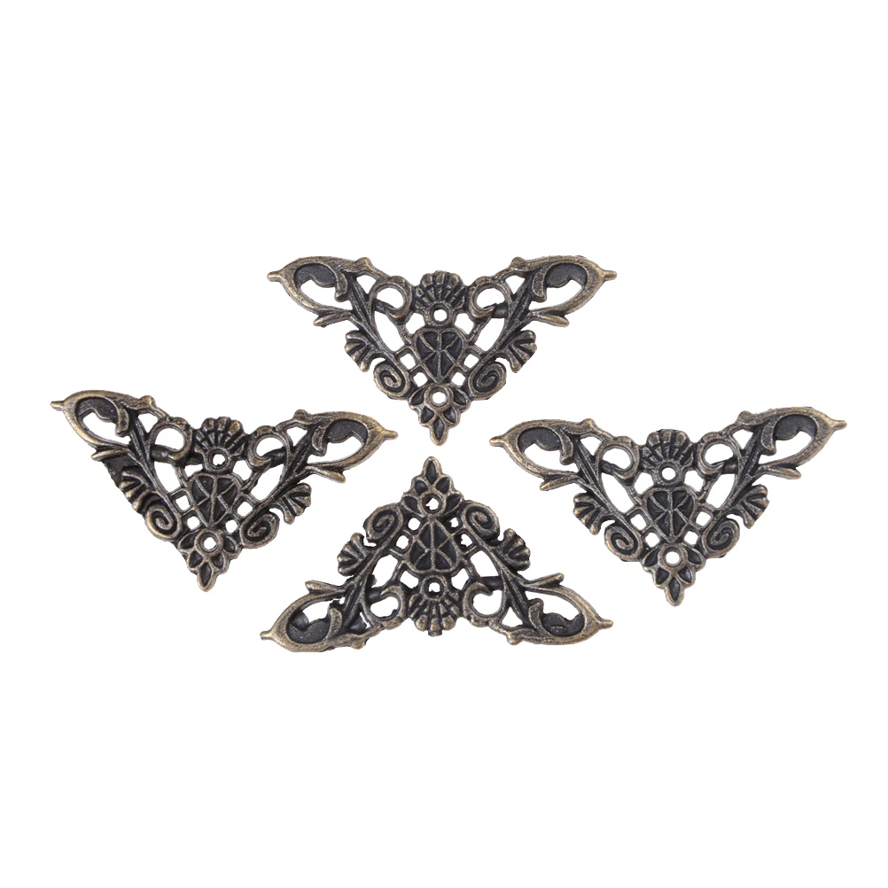 

ZLinKJ 4PCS Butterfly Corner Bracket Bronze Jewelry Box Book Antique Frame Accessories Notebook high quality