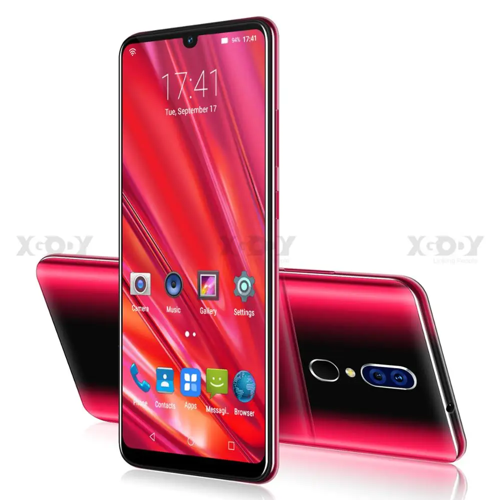 XGODY 9T Pro 3g мобильный телефон 2800 мАч 2 Гб 16 Гб 6,26 ''QHD экран MTK6580 четырехъядерный Android 9,0 капля полный экран смартфон
