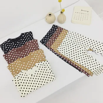 

Baby Boy Girls Pajamas Set 2pcs 100% Cotton Polka Dots Sleepwear Lounge Wear Home Wear Children Kids Evening Dress
