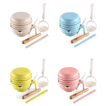 

Straw Baby Food Supplement Grinder Manual Food Grinding Bowl Baby Puree Food Machine Tool Set Multifunction