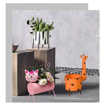 

Animal Flower Pot Succulent Plant Pot Iron Giraffe Shape Planter Cute Animal Succulent Pot Desktop Ornaments Home Decor