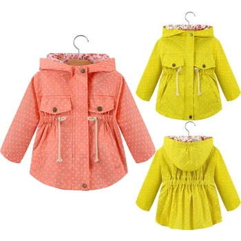 

Girls Hoodies Spring Dot Decoration Sweatshirt For Girl Full Sleeve Hooded Coat Toddler Children Outerwear Kids Clothing