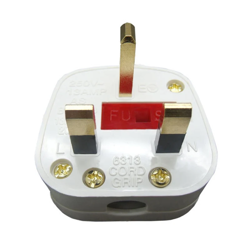 5 шт. Белый Медь 13A 250 В BS1363 Triprong съемный Британский стандарт Великобритании плавленый Адаптер для розетки с переключателем проводной конвертировать Штепсель
