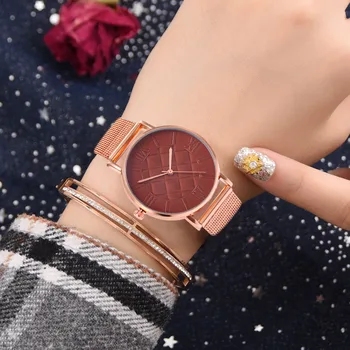 

WJ-7747 Creative Mesh Band Minimalist Quartz Watch Casual Women Stainless Steel Wristwatches Relogio Feminino reloj de malla