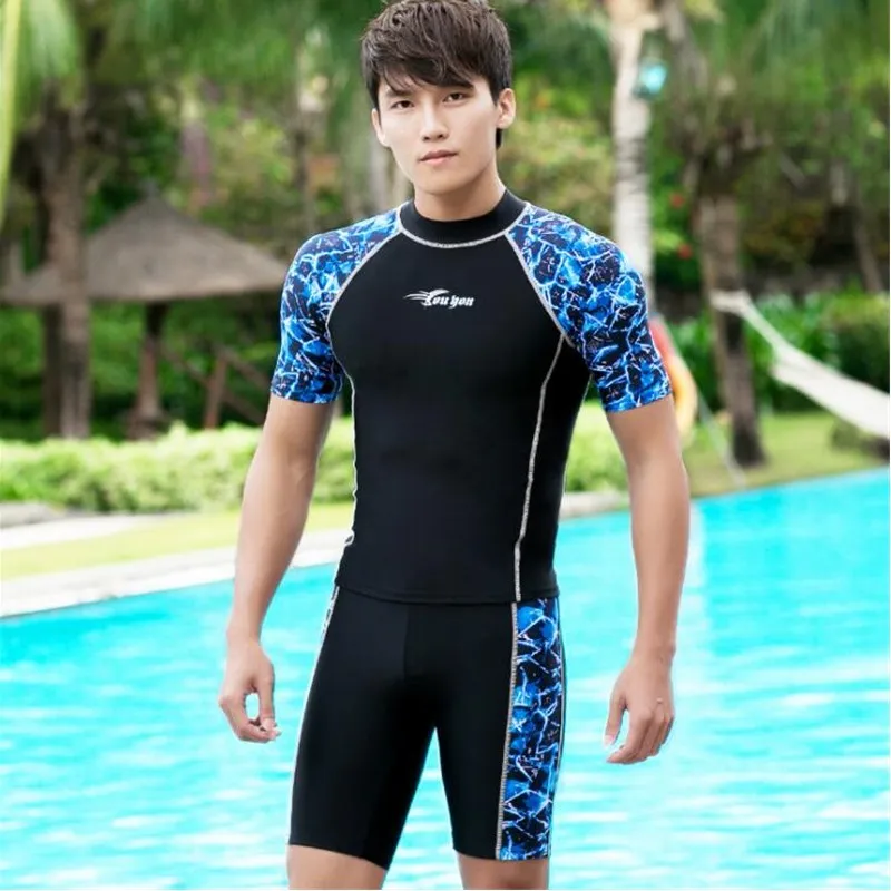Swimsuit Men's Suit Split Short-Sleeve Snorkeling Surfing Diving Suit Sunscreen Swimwear Swim Quick-Drying Wetsuit surfing swimsuit swimming pants