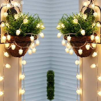 

New Years 10M LED Pinecone String Lights Indoor LED Fairy Garlands Lights Decoration For Home Holiday Party Christmas Lights