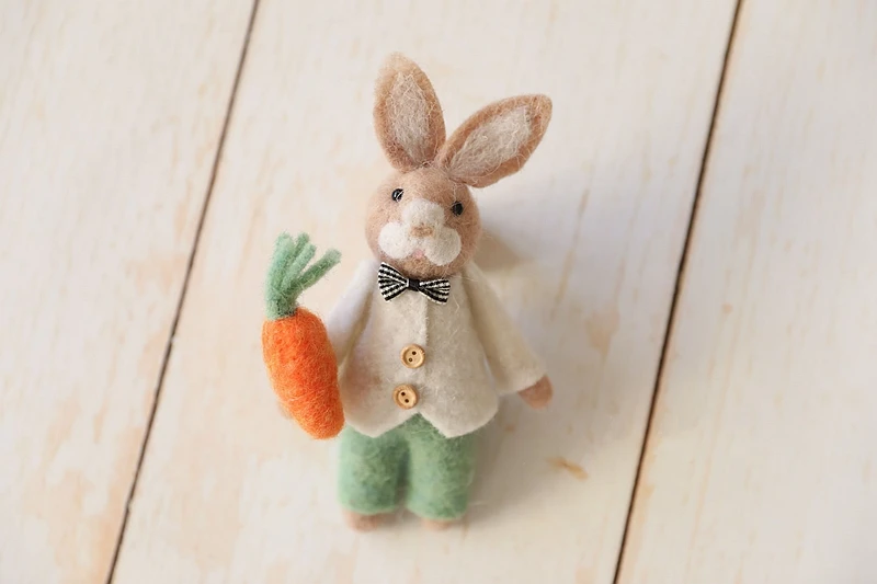 Felt rabbit - hand-made felt carrot doll baby photography prop newborn shooting little fantile props  accessories