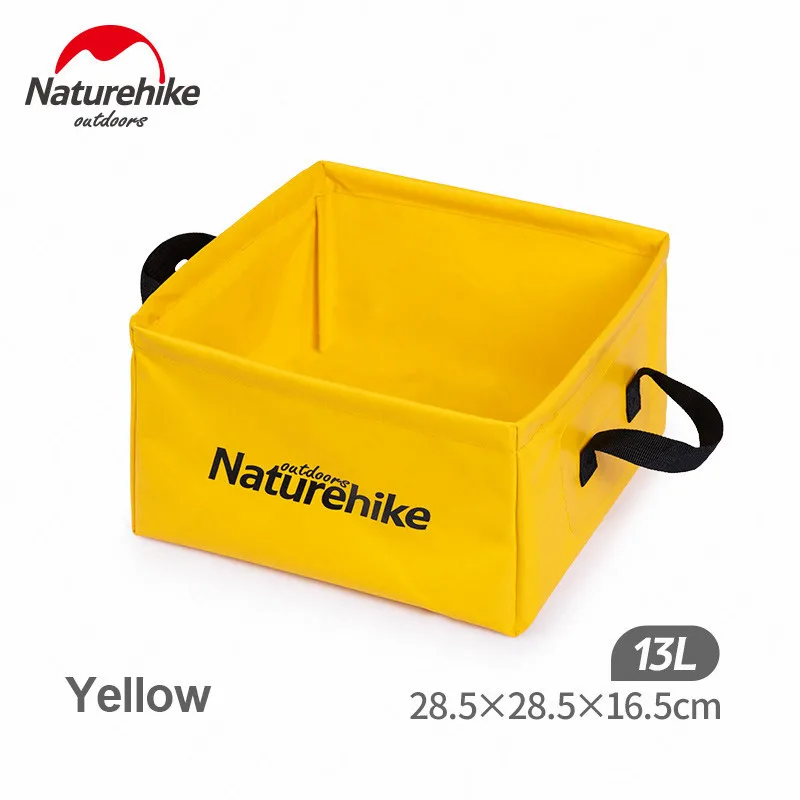 Naturehike 13L складное квадратное ведро для кемпинга, ведро для мытья воды, большая емкость для дома, путешествий, многофункциональное ведро для хранения - Цвет: Yellow