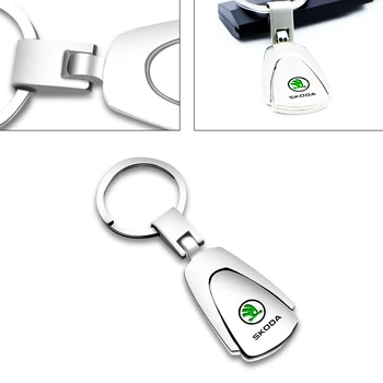 

Metal Car Logo Keychain Auto Car Badge Key Chain Key Ring For Skodas Octavia A5 A7 Fabia superb car-styling Accessories