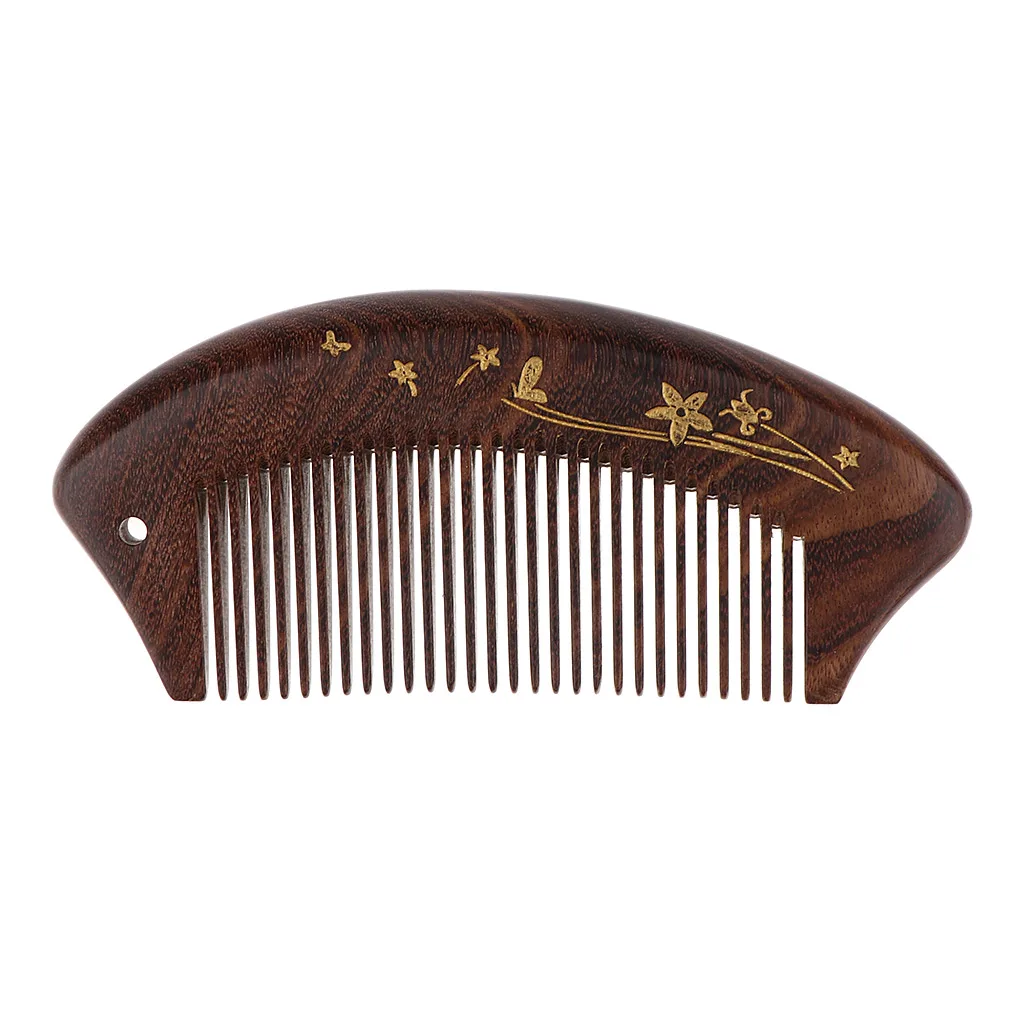Anti-static Wooden Fine Tooth Pocket Comb Curly Hair Massage Sandalwood Comb