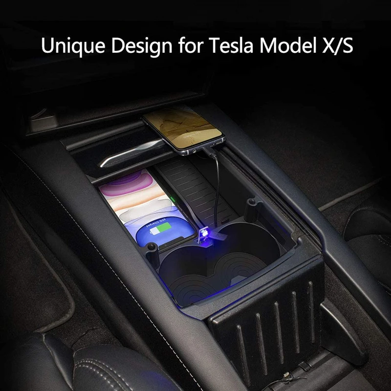 Беспроводное зарядное устройство BAFIRE Type-C Qi для телефона Tesla Model S X с держателем