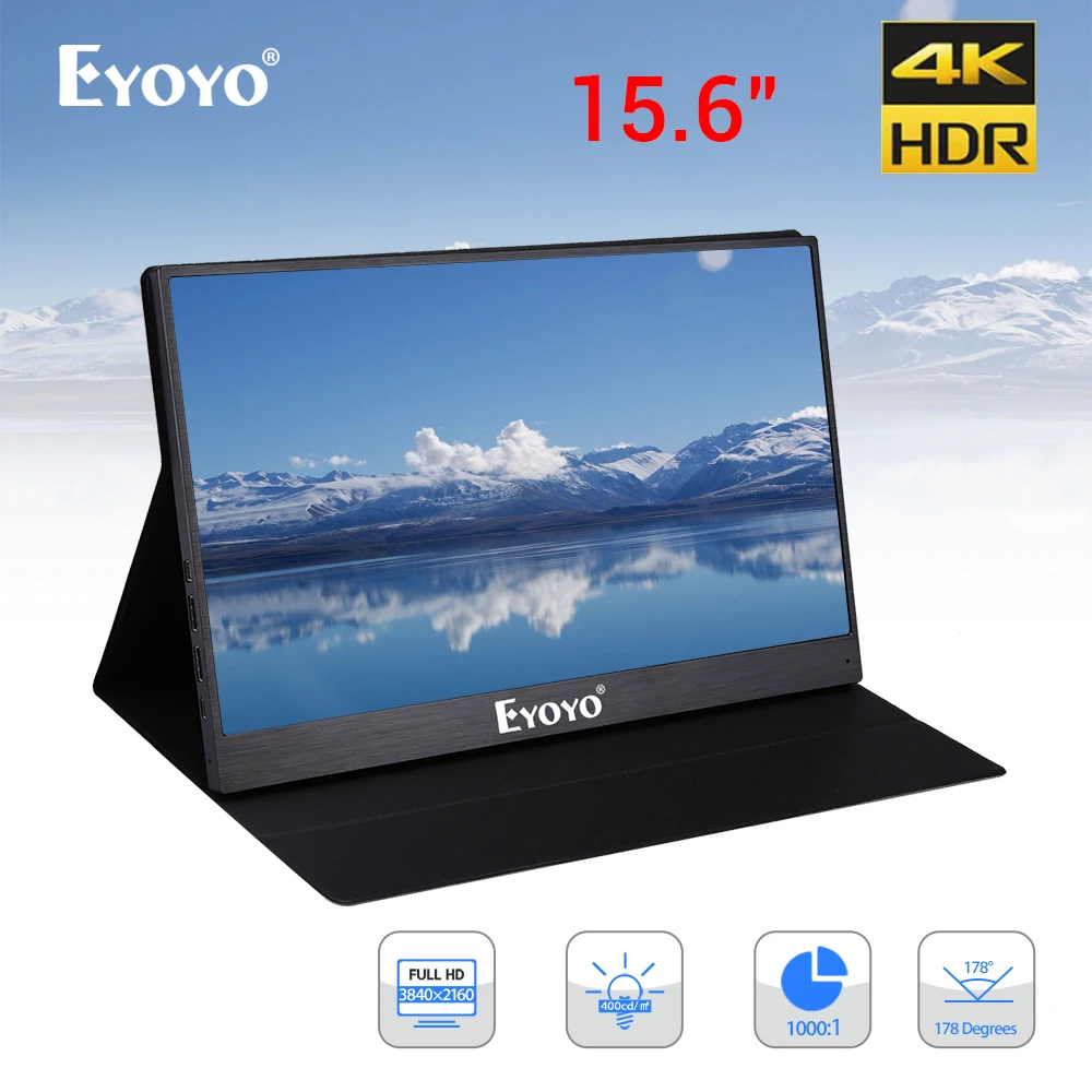 Eyoyo EM15U 15 6 TYPE C USB C HDMI HDR 3840X2160 4K Ultrathin Portable Monitor Screen 1