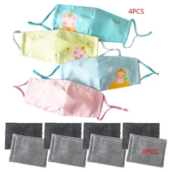 

Reusable Kids Cartoon Printing Mouth Mask Repla able PM2.5 Filter Activated Carbon pollution smog Respirator