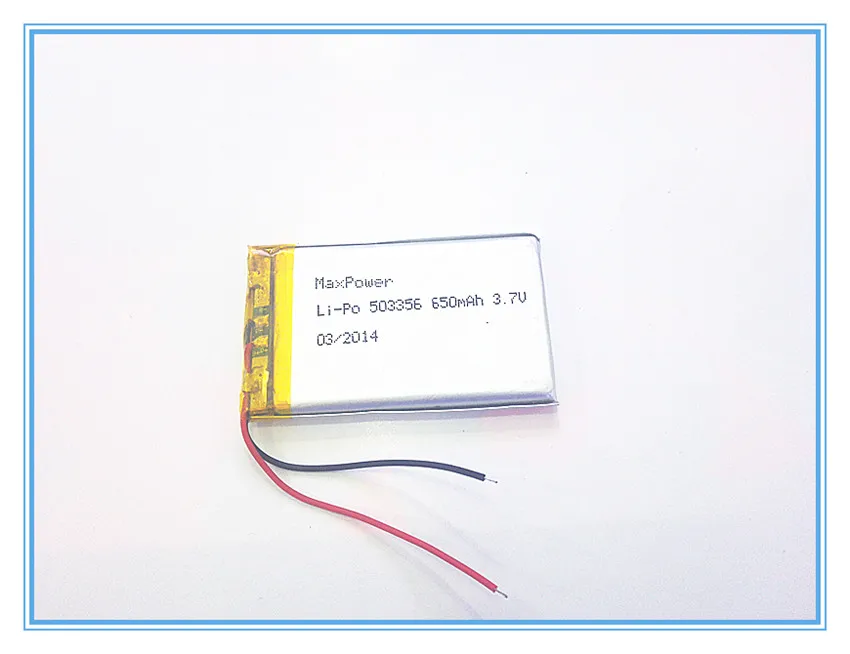 Полимерный аккумулятор 650 mah 3,7 V 503356 умный дом MP3 колонки Li-Ion для dvr, gps, mp3, mp4, сотового телефона, динамика