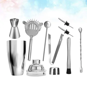 

9pcs 750ml Practical Cocktail Shaker Stainless Steel Drink Shaker Cocktail Making Tools for Home Bar
