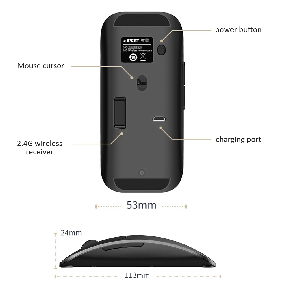 AI Intelligence Mouse Bluetooth Voice Translation Wireless Mouse Artificial Intelligence Language Translation Mouse