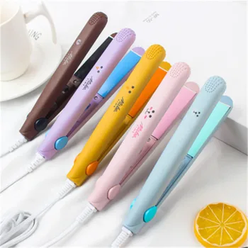 

Mini Hair Straightener Curler Ceramic Flat Iron 2 in 1 Splint Perm Heating Electric Hair Straightener Styling Tools Hair Styler