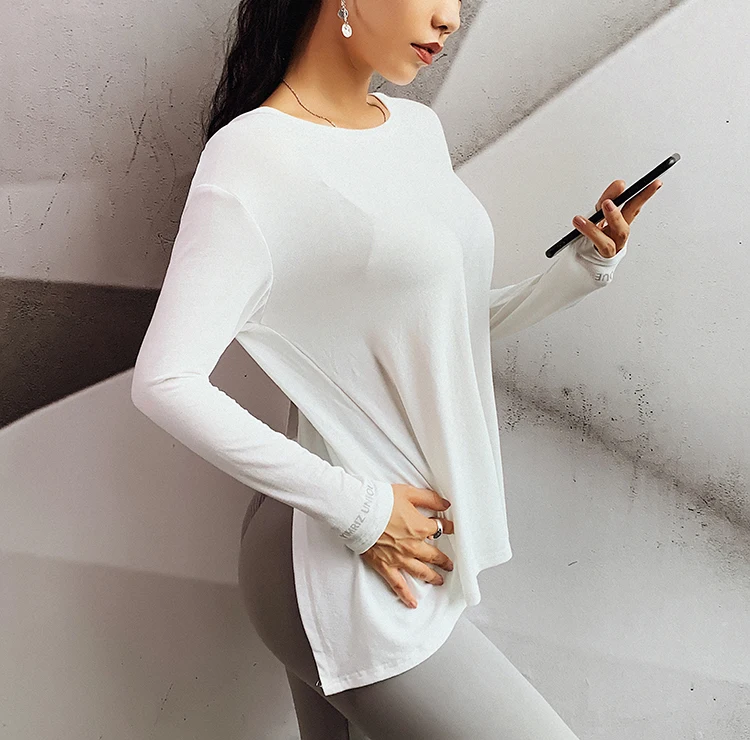 Женская Мягкая Спортивная футболка с длинными рукавами, Быстросохнущий топ для бега, футболка для фитнеса, футболка для йоги, спортивный топ для тренировок, свободная одежда