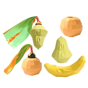 

5Pcs Pet Interactive Fruit Shaped Dog Squeaky Toys Teeth Cleaning Bite Resistance Chewing Toy Leaking Food Training Dish