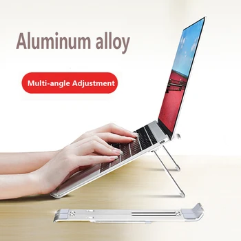 

Aluminum Alloy Laptop Holder Stand Hight Adjustable Folding Portable for Notebook Computer Bracket Non-slip