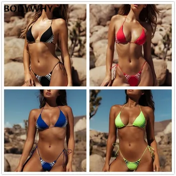 

2020 Summer Women's Swimsuit Printed Bikini Ladies Lace Up Swimsuit Sexy Swimsuit Beachwear