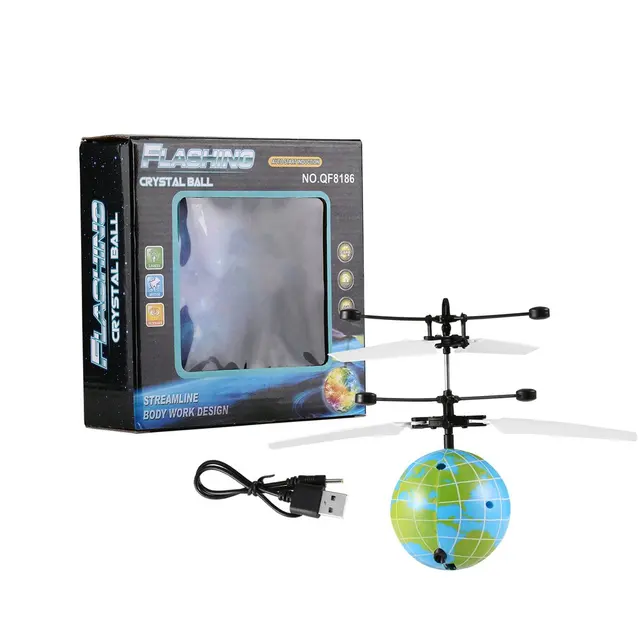 Infrared Induction Flying Flash Disco Magic LED Earth Stage Lamp FPV RC Helicopter Children Toy Gift for Kids 2