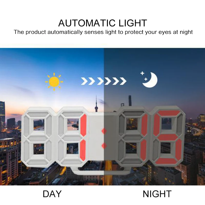 3D светодиодный цифровой настенные часы Повтор в спальню настольные будильники подвесные настенные часы календарь термометр домашний декор