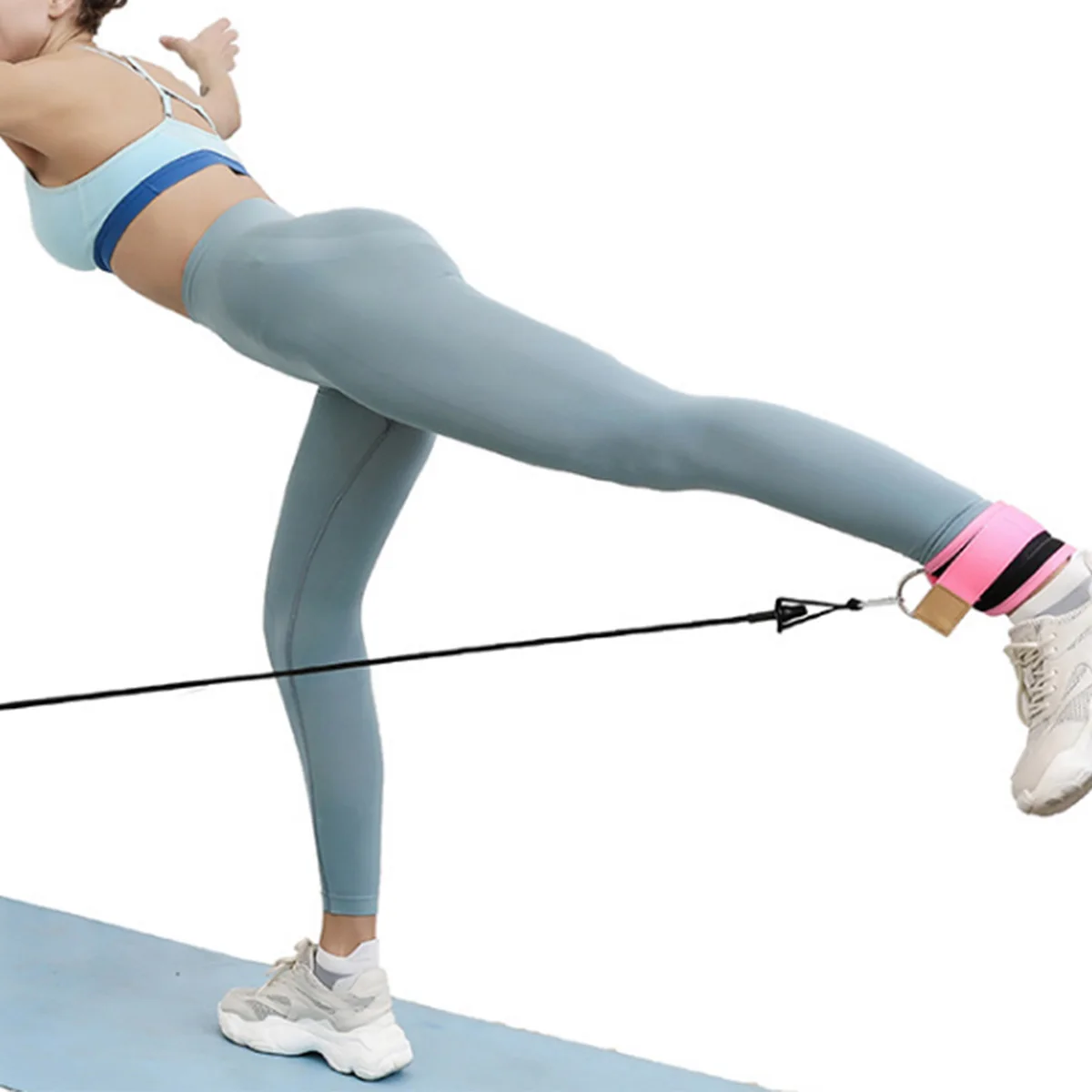 Indoor Resistance Bands Ankle Straps Cuff with Cable for Attachment Booty Butt Thigh Leg Pulley Strap Lifting Fitness Exercise | Спорт и
