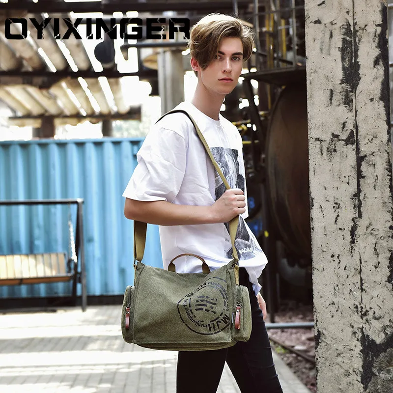 

2020 Men's Laptop Bag Vintage Messenger Bags Canvas Shoulder Bags Men Business Crossbody School Bag Travel Handbag For Teenagers