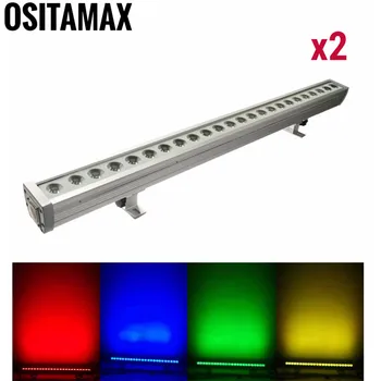 

2PCS Waterproof RGBW LED 24x3w LED Wall Washer Light IP65 Landscape Wedding Decoration Bar Club DJ Party Stage Outdoor Lighting