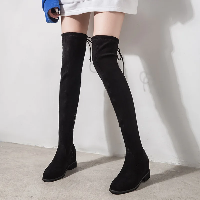 

Large Size Women's Boots 41-43 Autumn And Winter Fat Mm Thigh Boot Women's over-the-Knee Big Drum Circumference Thick Legs Flat