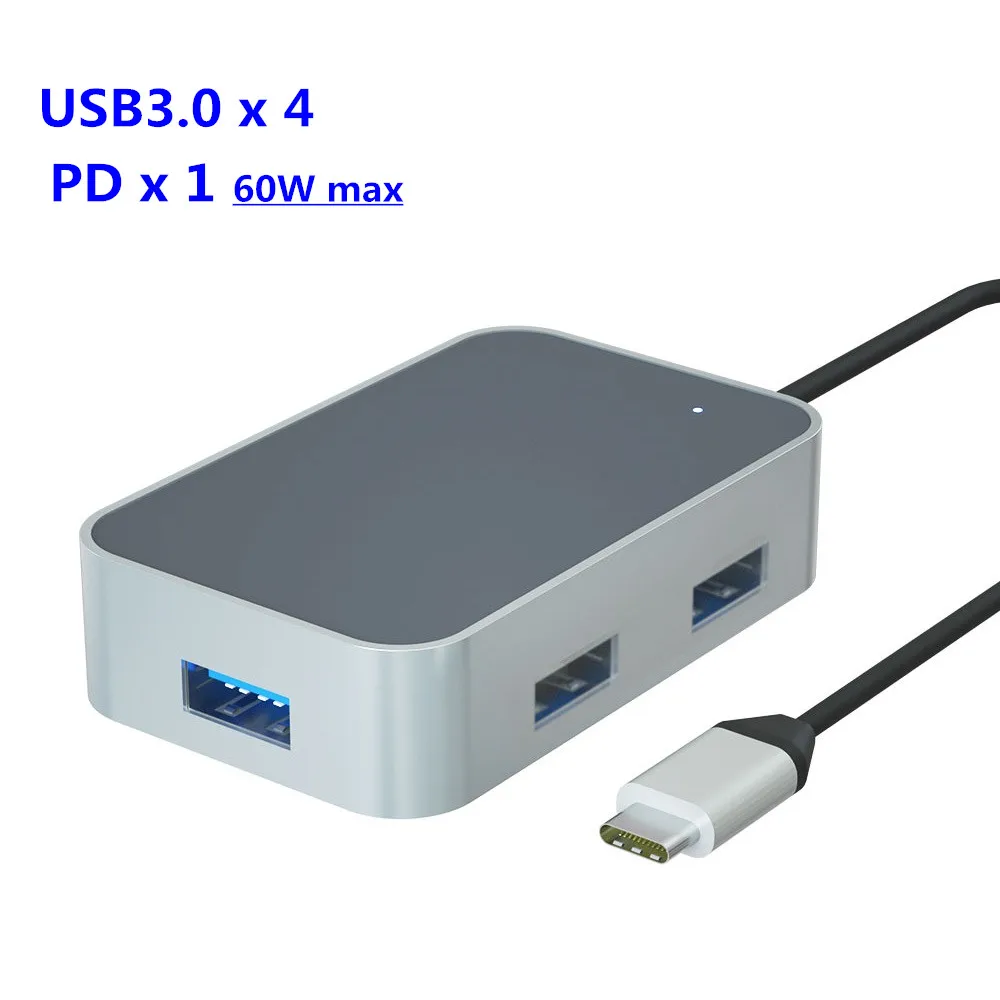 5 in 1 HUB Thunderbolt 3 USB 3,1 type C к HDMI сплиттер PD 100W зарядный адаптер 4K 60Hz док-станция type-c концентратор для Macbook MateBook проектор - Цвет: 5 in 1 HUB