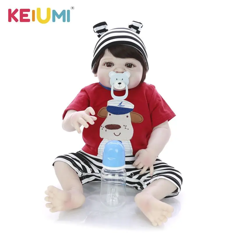 KEIUMI куклы Reborn Baby Toy 23 'ཱུ см полный силиконовый корпус виниловая Реалистичная