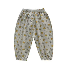 Детские противомоскитные штаны-фонарики из чистого хлопка для мальчиков тонкие летние капри для маленьких девочек из Китая провинции Хэнань Хью