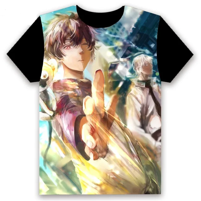 Hot Anime T-shirt:Kekkai Sensen Leonardo Watch Chain Sumeragi Cosplay Short Sleeve Unisex Casual Black Tee Summer Funny Shirt - Цвет: 8