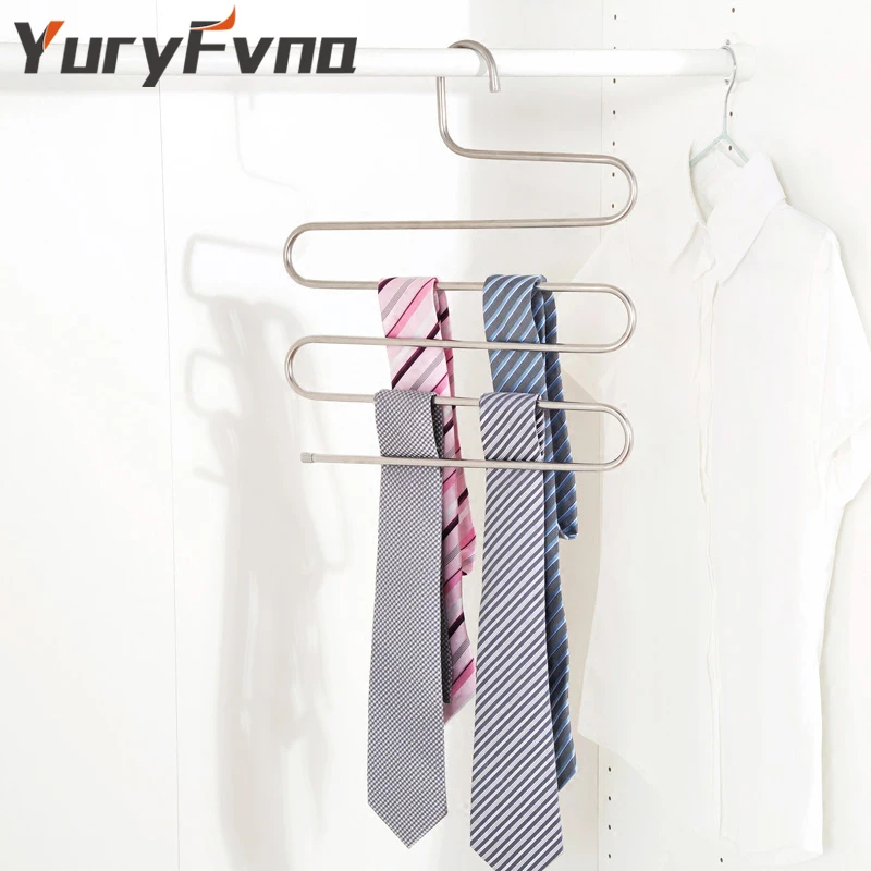 YuryFvna вешалка для брюк из нержавеющей стали s-образные многоцелевые вешалки s-образная стойка для хранения одежды брюки джинсы шарф галстук полотенце