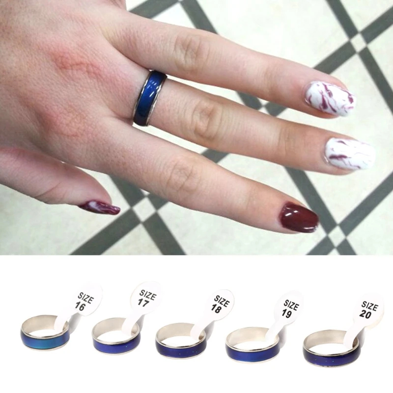 

Retro Color Change Mood Ring Oval Emotion Feeling Changeable Ring for Lovers