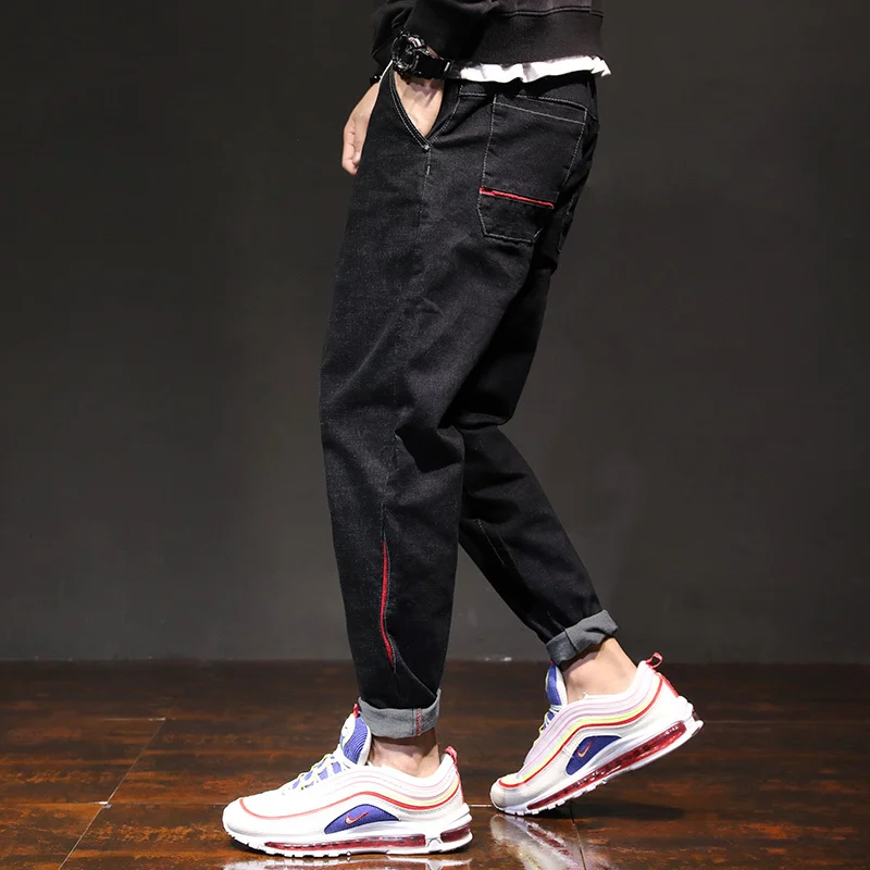 New Elastic Cotton Jeans Men Streetwear Cowboys Man Slim Pencil Black Blue dsq Jeans Pants PSMJ58 New Elastic Cotton Jeans Men Streetwear Cowboys Man Slim Pencil Black Blue dsq Jeans Pants PSMJ58