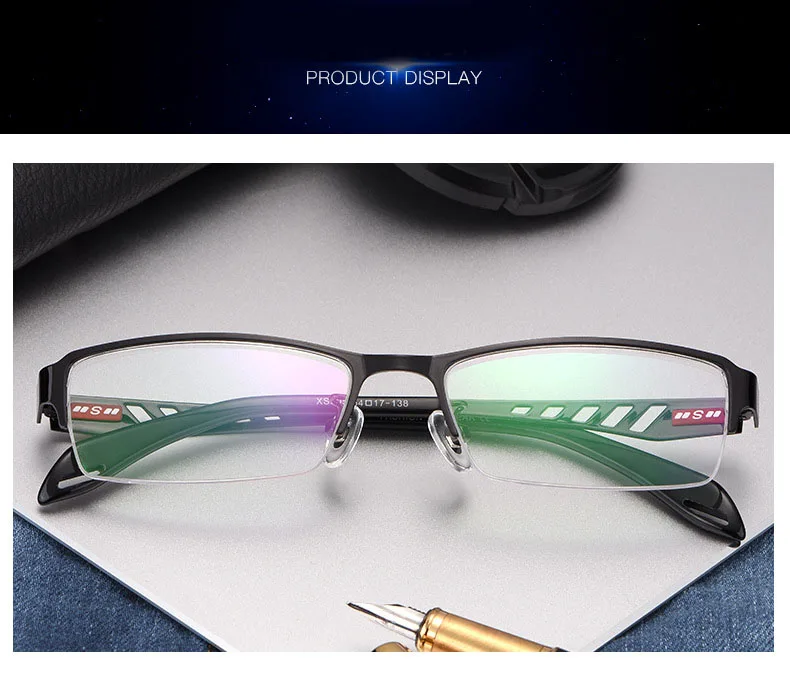 Мужские металлические оптические полуоправные очки Oculos близорукость очки Gafas Opticas прозрачные линзы