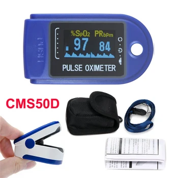 

CMS50D Fingertip Pulse Oximeter OLED Precision Finger SpO2 Blood Oxygen Saturation Monitor Heart Rate Monitor with Lanyard&Case